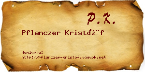 Pflanczer Kristóf névjegykártya